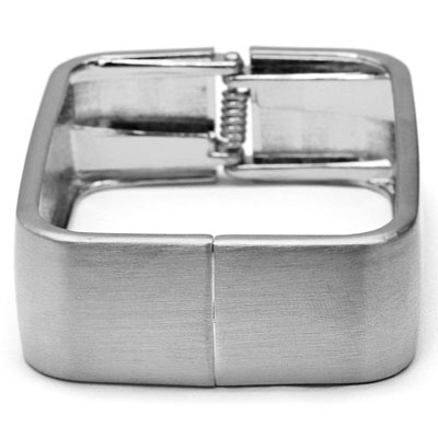CHARMING! EXCELLENT 0.80 INCHES WIDE WHITE GOLD CHROMUM STEEL BRACELET