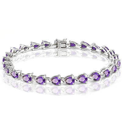 9 CARAT 25 PCS AMETHYST 925 STERLING SILVER TENNIS BRACELET