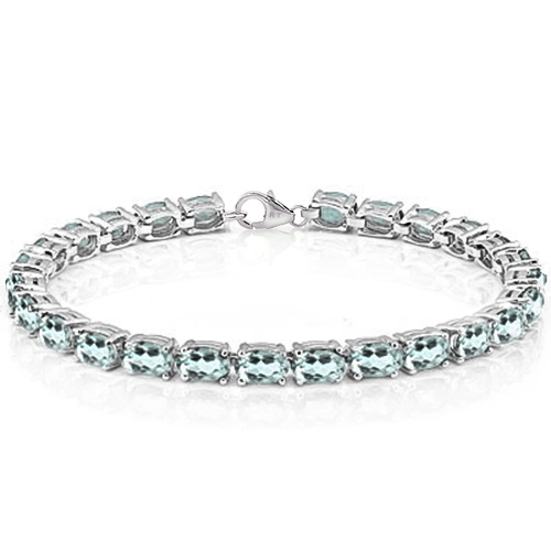 14.00 CT AQUAMARINE 925 STERLING SILVER TENNIS