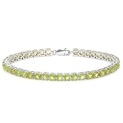 11.00 CT PERIDOT 925 STERLING SILVER TENNIS BRACELET