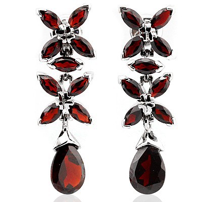 ENTHRALLING PERSIAN RED GARNET BUTTERFLY 0.925 STERLING SILVER W/ PLATINUM EARRINGS