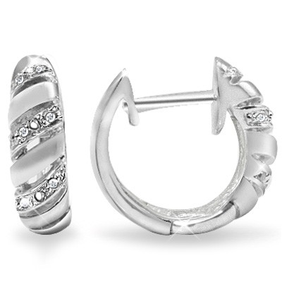 BEAUTIFUL! 12 PCS GENUINE WHITE DIAMONDS 0.925 STERLING SILVER W/ PLATINUM EARRINGS