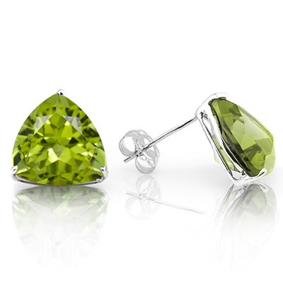 BRILLIANT 1.00 CT PERIDOT 0.925 STERLING SILVER W/ PLATINUM EARRINGS
