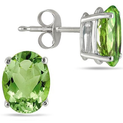 ELEGANT 1.00 CT PERIDOT 0.925 STERLING SILVER W/ PLATINUM EARRINGS