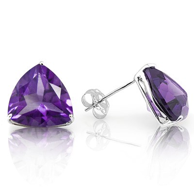 AWESOME 0.80 CT AMETHYST 0.925 STERLING SILVER W/ PLATINUM EARRINGS