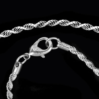 ASTONISHING! 17 INCHED -  HEAVY ROPE CHAIN NECKLACE IN IMPORTED ITALY SILVER 