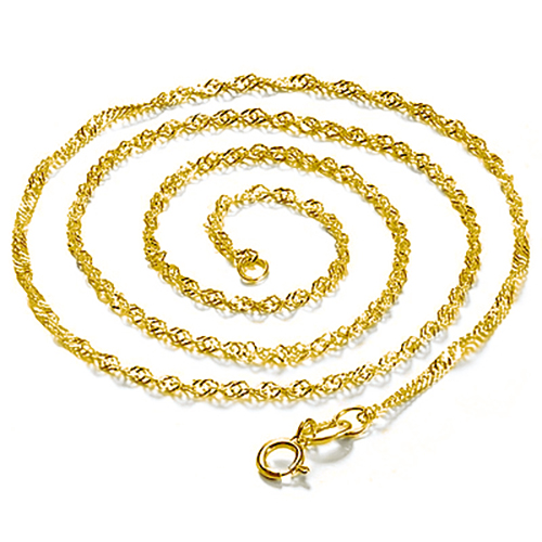 18 INCHES 0.8MM 14KT SOLID GOLD SINGAPORE NECKLACE