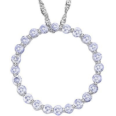 ELEGANT 24 PCS GENUINE TANZANITE 0.925 STERLING SILVER W/ PLATINUM PENDANT