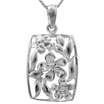 EXCELLENT 0.01 CARAT TW (3 PCS) CREATED WHITE SAPPHIRE PLATINUM OVER 0.925 STERLING SILVER PENDANT