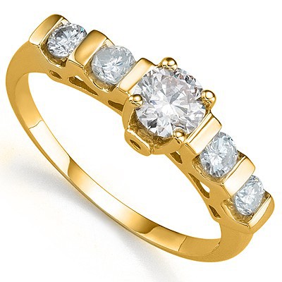<B>DEA-</B>EXQUISITE 4/5 CARAT WHITE DIAMOND 14K SOLID YELLOW GOLD RING