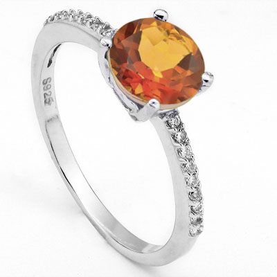 GLAMOROUS 1.85 CARAT TW (21 PCS) AZOTIC GEMSTONE WITH CREATED WHITE SAPPHIRE PLATINUM OVER 0.925 STERLING SILVER RING