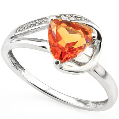 PERFECT 1.4 CARAT AZOTIC GEMSTONE WITH GENUINE DIAMONDS PLATINUM OVER 0.925 STERLING SILVER RING