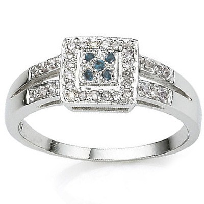ELEGANT 5 PCS GENUINE COLUMBIA BLUE DIAMOND 0.925 STERLING SILVER W/ PLATINUM RING