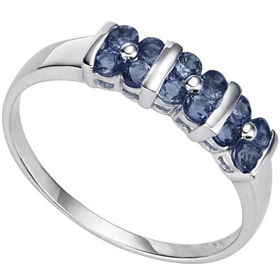 FASCINATING 12 PCS GENUINE MIDNIGHT BLUE SAPPHIRE 0.925 STERLING SILVER W/ PLATINUM RING