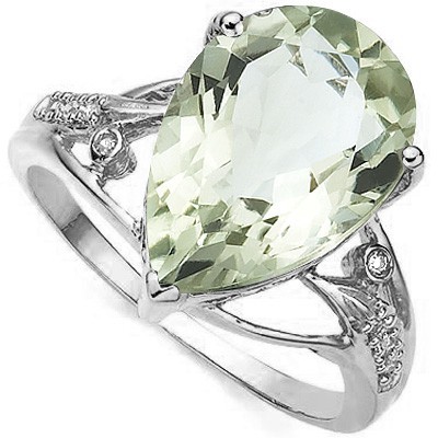 MONSTER 4.90 CT GREEN AMETHYST DOUBLE WHITE DIAMOND 0.925 STERLING SILVER W/ PLATINUM RING