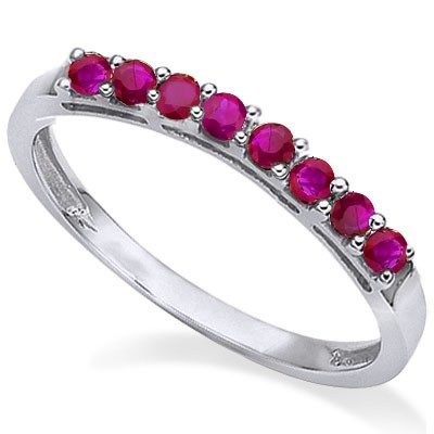 EXOTIC 0.40 CT GENUINE RUBY 0.925 STERLING SILVER W/ PLATINUM RING