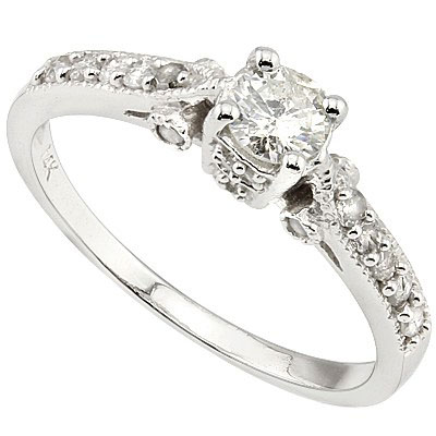 （See Video Inside）ONE DAY- CAPTIVATING 3/5 CARAT WHITE DIAMOND 14K SOLID WHITE GOLD RING