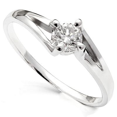 PRECIOUS  1/4 CARAT WHITE DIAMOND 14K SOLID WHITE GOLD RING