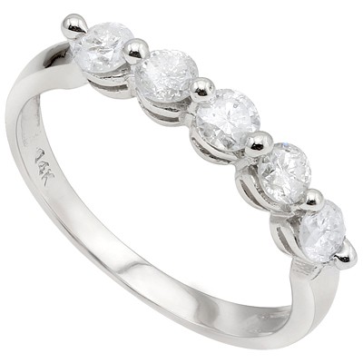 （See Video Inside）<B>DEA-</B>SPECTACULAR 1/2 CARAT WHITE DIAMOND 14K SOLID WHITE GOLD RING