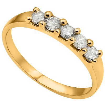 AMAZING 0.44 CT WHITE DIAMOND 14K SOLID YELLOW GOLD RING