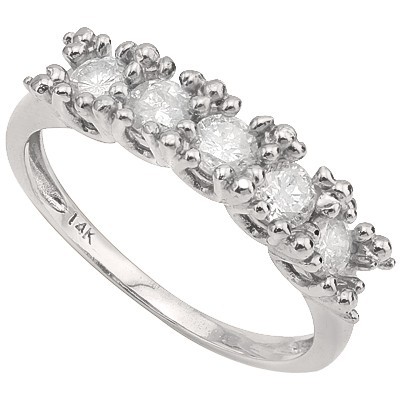 （See Video Inside） <B>DEA - </B>BRILLIANT 2/3 CARAT WHITE DIAMOND 14K SOLID WHITE GOLD RING