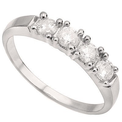 PERFECT 1/2 CARAT WHITE DIAMOND 14K SOLID WHITE GOLD RING