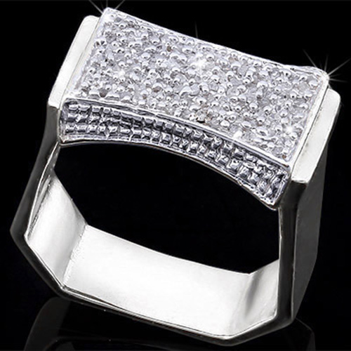 1/2 CARAT (93 PCS) DIAMOND STERLING SILVER RING