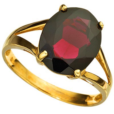 <b>DEA - </B>ALLURING 6.00 CT GARNET 14K SOLID YELLOW GOLD RING