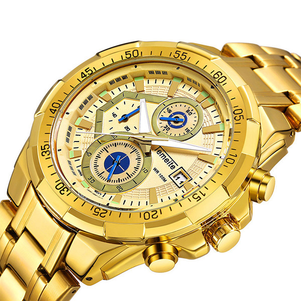 CLASSIC CHRONOGRAPH 18K GOLDPLATED WATER RESISTANT