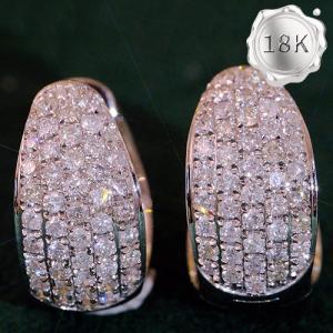 LUXURY COLLECTION ! 1.60 CT GENUINE DIAMOND 18KT SOLID GOLD EARRINGS