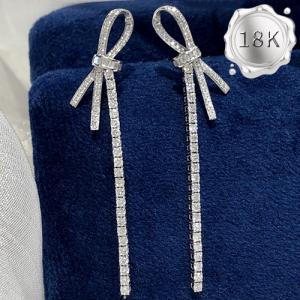 LUXURY COLLECTION ! 0.86 CT GENUINE DIAMOND 18KT SOLID GOLD EARRINGS
