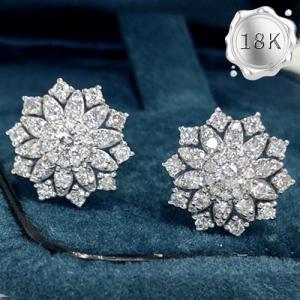 LUXURY COLLECTION ! 0.90 CT GENUINE DIAMOND 18KT SOLID GOLD EARRINGS