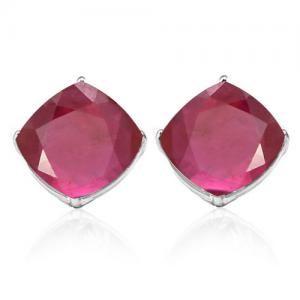 FASCINATING ! 2.78 CT AFRICAN RUBY 10KT SOLID GOLD EARRINGS STUD
