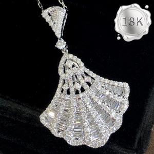 LUXURY COLLECTION ! 0.95 CT GENUINE DIAMOND 18KT SOLID GOLD NECKLACE