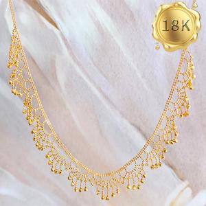 EXCLUSIVE ! 45CM 18 INCHES AU750 18KT SOLID GOLD ADJUSTABLE LACE NECKLACE 18KT SOLID GOLD NECKLACE