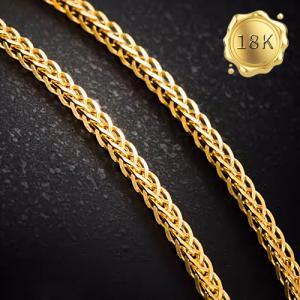 EXCLUSIVE ! 50CM 20 INCHES AU750 WHEAT CHAIN 18KT SOLID GOLD NECKLACE