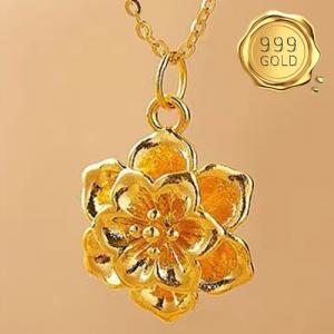 AWESOME ! MOUTAN 24KT SOLID GOLD HOLLOW PENDANT