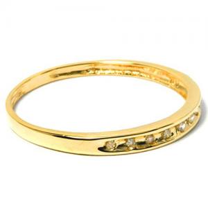 LOVELY ! 0.07 CT GENUINE DIAMOND 10KT SOLID GOLD BAND RING