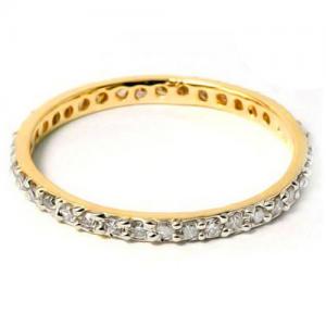 LUXURIANT ! 1/4 CT GENUINE DIAMOND 10KT SOLID GOLD ETERNITY RING