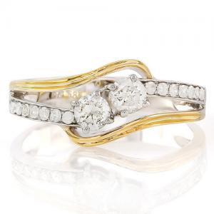 GLAMOROUS ! 1/2 CT DIAMOND 14KT SOLID GOLD ENGAGEMENT RING