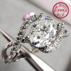 NEW!! (CERTIFICATE REPORT) 1.00 CT DIAMOND MOISSANITE & CREATED WHITE TOPAZ 925 STERLING SILVER RING
