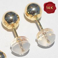 5MM GOLD BALL 14KT SOLID GOLD EARRINGS STUD