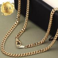 EXCLUSIVE ! JAPANESE STYLE CURB CHAIN 18KT SOLID GOLD MENS NECKLACE