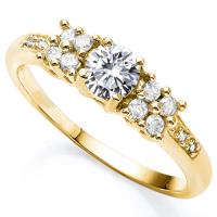 VVS CLARITY ! 1/2 CT DIAMOND MOISSANITE & DIAMOND 10KT SOLID GOLD WEDDING RING