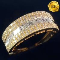 LUXURY COLLECTION ! 1.00 CT GENUINE DIAMOND 18KT SOLID GOLD RING