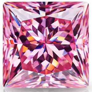 (CERTIFICATE REPORT) 1.00 CT PINK DIAMOND MOISSANITE (VVS) PRINCESS CUT LOOSE