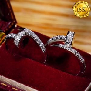 LUXURY COLLECTION ! 0.26 CT GENUINE DIAMOND 18KT SOLID GOLD EARRINGS