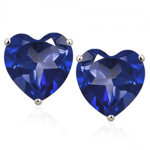 AWESOME ! 12.00 CT LAB TANZANITE 10KT SOLID GOLD EARRINGS STUD