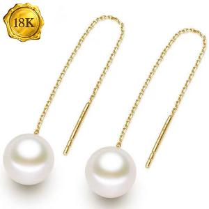 NEW! FRESHWATER PEARL  CT FRESHWATER PEARL 18KT SOLID GOLD EARRINGS