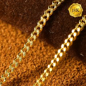 40CM 16 INCHES AU750 CURB CHAIN 18KT SOLID GOLD NECKLACE